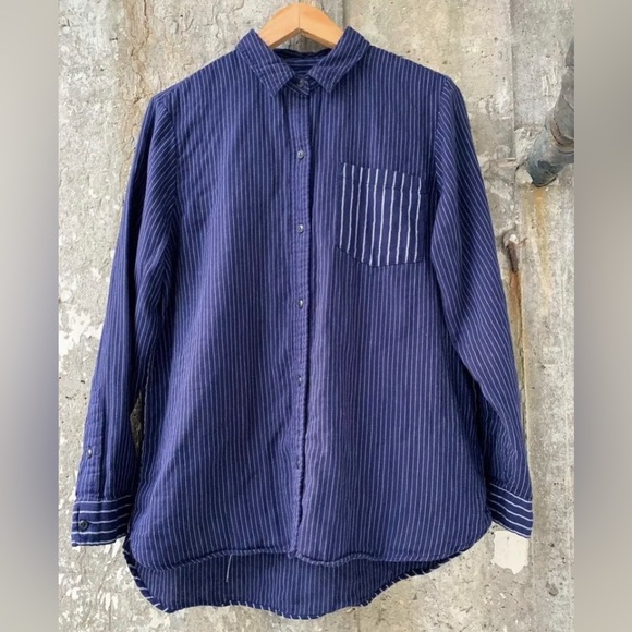 SOLD Madewell Women’s Flannel Classic Ex-Boyfriend Shirt Mix Long Sleeve Large - Picture 2 of 4